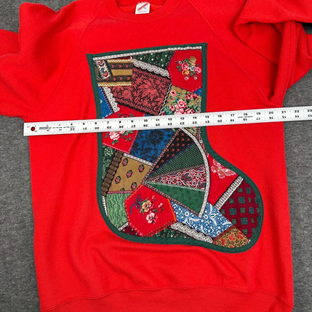 Vintage 90s Jerzees Patchwork Ugly Christmas Swea… - image 4